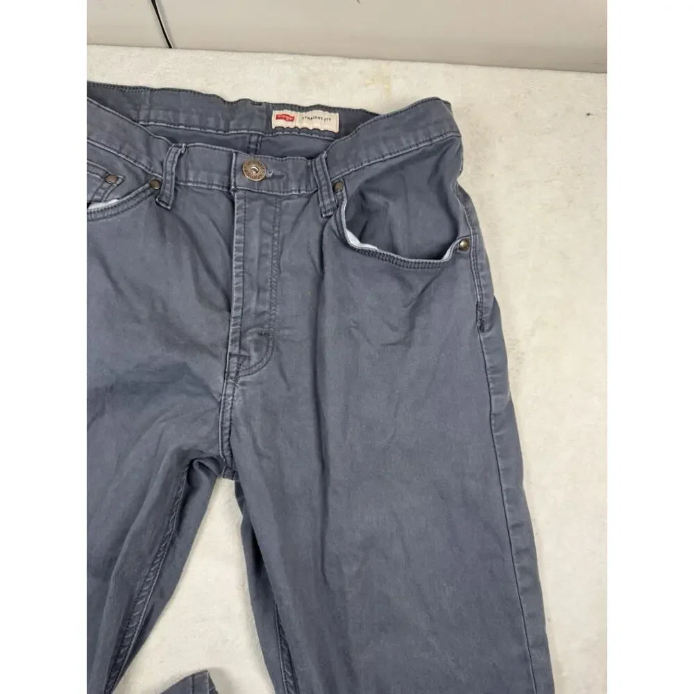 Wrangler Straight Fit Gray Jeans Men’s 31x30 Stretch Casual Pants